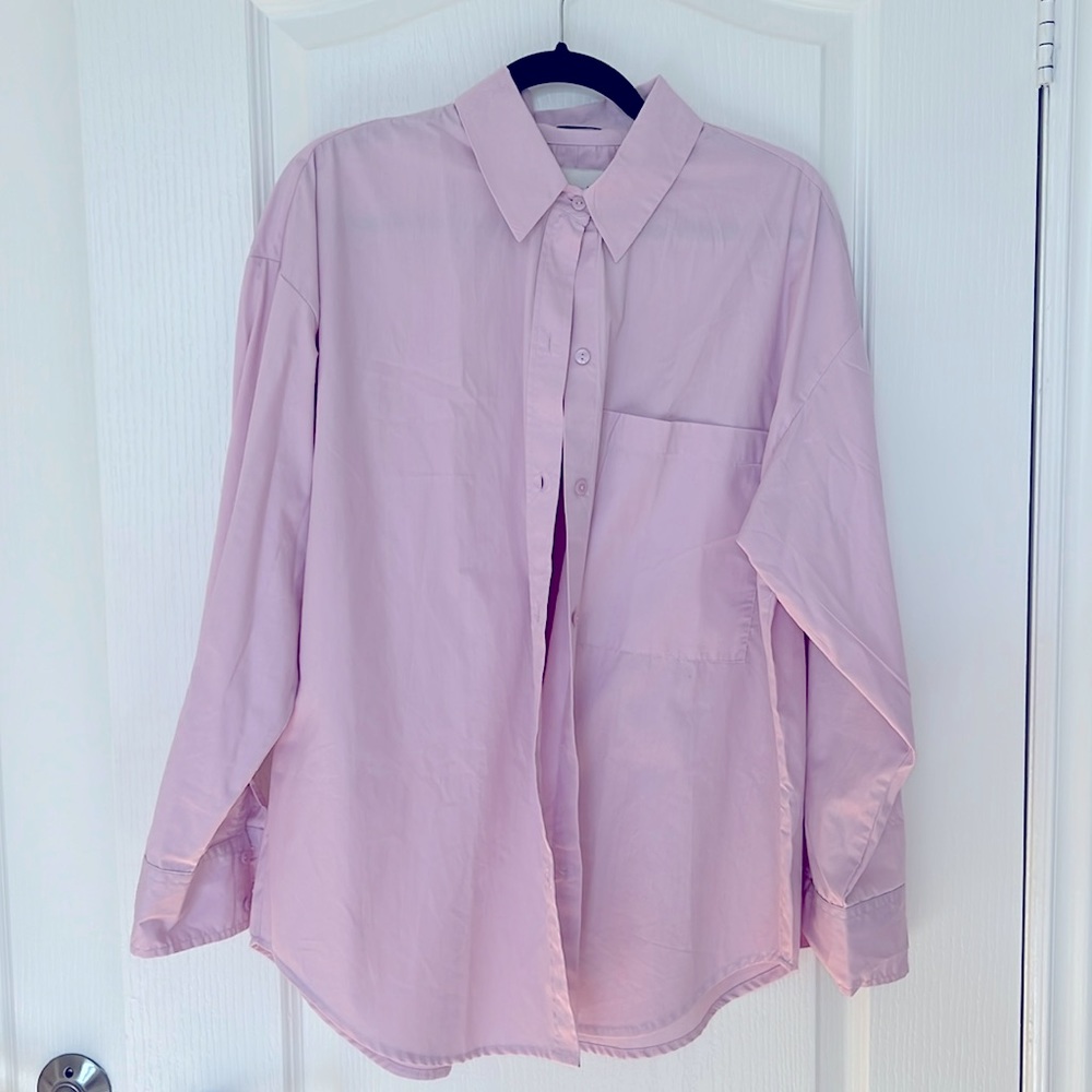 Abercrombie & Fitch Light Pink Button-Up Blouse